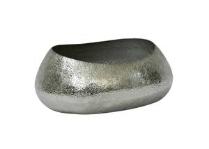 Übertopf oval Silber - Metall - 20 x 13 x 28 cm