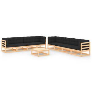 Garten-Lounge-Set (9-teilig) 3083752 Anthrazit - Holz