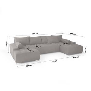 Ecksofa Big Sofa Eckcouch DEIA U Form Braun