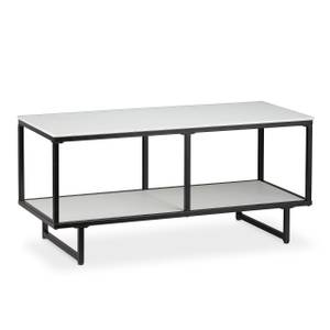 TV Lowboard weiß-schwarz Schwarz - Weiß - Holzwerkstoff - Metall - 111 x 51 x 46 cm