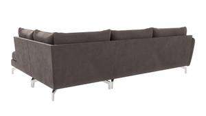 Modernes Ecksofa Avanti mit Silber Füßen Grün - Massivholz - Textil - 277 x 87 x 200 cm