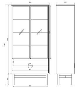 Vitrine STOON Weiß - Holzwerkstoff - 86 x 179 x 41 cm