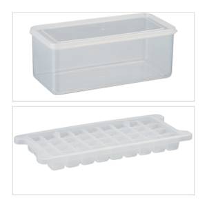 Eiswürfelform Set mit Box und Deckel Weiß - Kunststoff - 28 x 11 x 14 cm