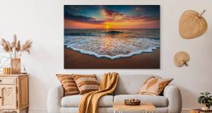 Tableaux COUCHER DE SOLEIL Mer Plage 30 x 20 x 20 cm