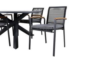 Gartenmöbel-Set Parma Schwarz - Rattan - 140 x 73 x 140 cm