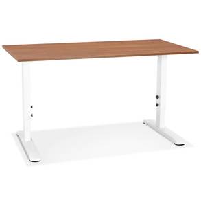 Schreibtisch OSMOSE Braun - Walnuss Dekor - 140 x 70 cm - Weiß