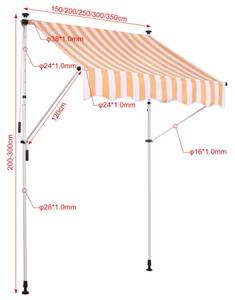 Auvent à Pince Westerly Largeur : 350 cm