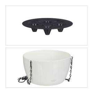 Pots de fleurs suspendus en 3 tailles Noir - Blanc - Métal - Matière plastique - 29 x 67 x 29 cm