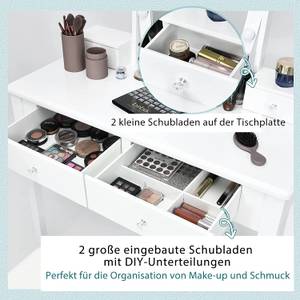 Schminktisch mit Hocker Weiß - Holzwerkstoff - 40 x 131 x 90 cm