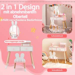 Kinder Schminktisch Set Weiß - Holzwerkstoff - 37 x 110 x 78 cm