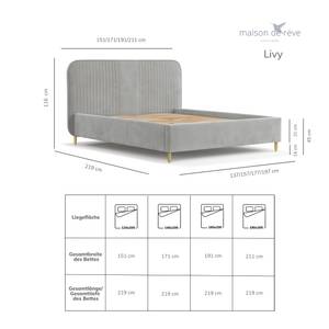 Polsterbett Livy Grau - Breite: 120 cm