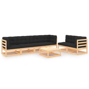 Garten-Lounge-Set (7-teilig) 3083791 Anthrazit - Holz