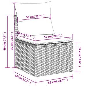 Gartensitzgruppe K3706(5-tlg) Schwarz - Massivholz - 69 x 62 x 62 cm