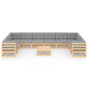 Garten-Lounge-Set (11-teilig) 3009778-2 Grau - Holz