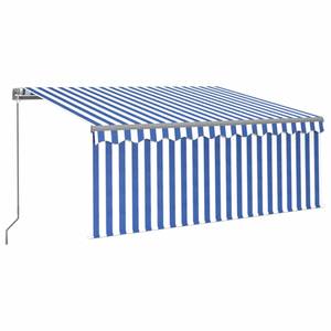 Auvent rétractable 3014353-2 Bleu - Blanc - 250 x 250 cm