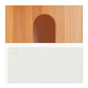 Weiße Tücherbox mit Bambus-Deckel Braun - Weiß - Bambus - Kunststoff - 24 x 9 x 15 cm