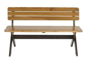 Banc de jardin J83 bois massif Marron - Bois/Imitation - En partie en bois massif - 148 x 87 x 52 cm