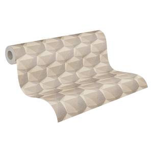 Geometrische Tapete Retro Beige Grau Beige - Grau