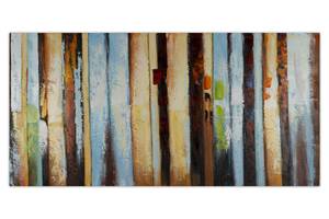 Bild handgemalt Stufen der Vollendung Massivholz - Textil - 140 x 70 x 4 cm