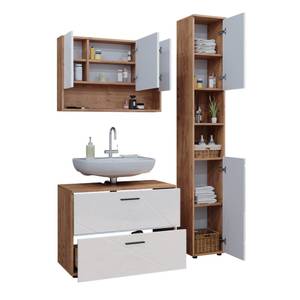 Badmöbel Set Irma 40549 Braun - Weiß - Holzwerkstoff - 80 x 58 x 41 cm