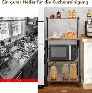 Küchenregal auf Rollen Braun - Holzwerkstoff - 42 x 122 x 60 cm