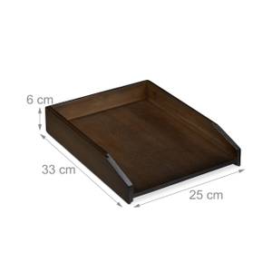 Dunkelbraune Briefablage stapelbar Braun - Bambus - 25 x 6 x 33 cm