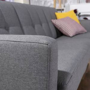 Jesper Sofa 3-Sitzer mit Bettfunktion Grau - Textil - Holz teilmassiv - 224 x 84 x 82 cm