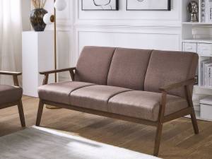 3-Sitzer Sofa ASNES Braun - Eiche Dunkel