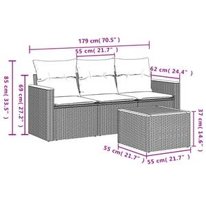 Gartensitzgruppe K4931(4-tlg) Grau - Massivholz - 69 x 62 x 55 cm