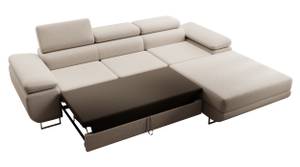 Ecksofa mit Schlaffunktion GANTA Hochglanz Beige