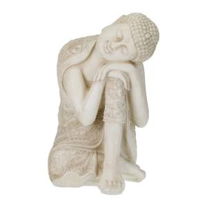 Buddha Figur 61 cm Weiß - Kunststoff - Stein - 41 x 61 x 38 cm