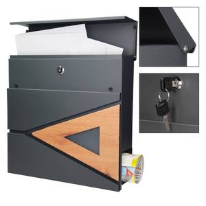 Standbriefkasten VANDONCOURT Set Grau - Metall - 18 x 120 x 55 cm