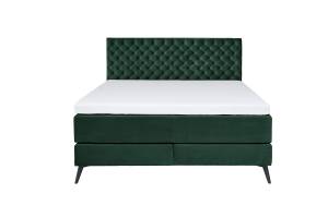 Lit boxspring SINDAR Noir - Vert foncé - Largeur : 182 cm - Noir