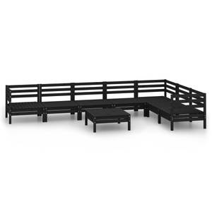 Garten-Lounge-Set Schwarz - Massivholz - Holzart/Dekor - 64 x 29 x 64 cm