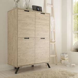 Buffet Haut Palma Beige - Bois manufacturé - 150 x 152 x 106 cm