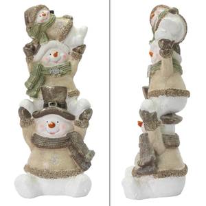 LED Schneeman Trio Deko Figur 70 cm Weiß - Textil - 26 x 24 x 70 cm