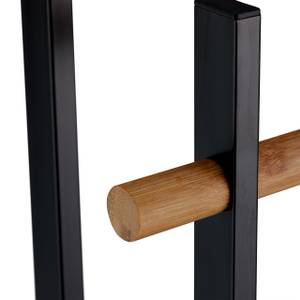 Schwarzer Handtuchhalter zweiarmig Schwarz - Braun - Bambus - Metall - 45 x 86 x 23 cm