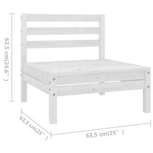 Garten-Lounge-Set Weiß - Massivholz - Holzart/Dekor - 64 x 63 x 64 cm