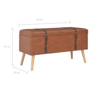 Hocker(3er Set) 296799 Braun - Massivholz - Kunstleder - 85 x 47 x 38 cm