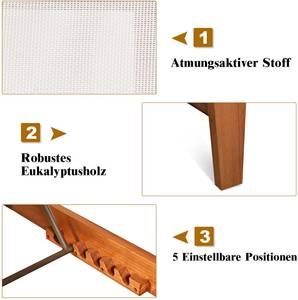 Sonnenliege 5 Stufen verstellbar Weiß - Holzwerkstoff - 61 x 31 x 200 cm