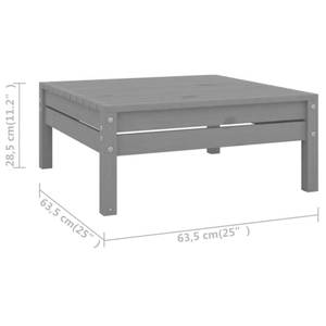 Garten-Lounge-Set Grau - Massivholz - Holzart/Dekor - 64 x 29 x 64 cm