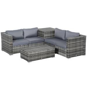 Gartensessel-Set (6-tlg.) 860-006V01GY Grau - Polyrattan - 70 x 66 x 70 cm