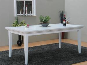 Table à manger Venedig Blanc - En partie en bois massif - 180 x 76 x 95 cm