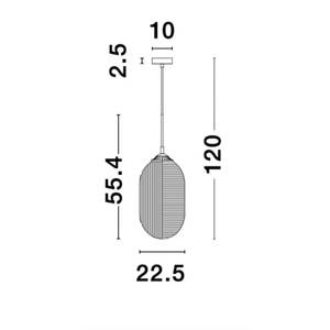 Pendelleuchte ATHENA Schwarz - 12 x 56 x 12 cm