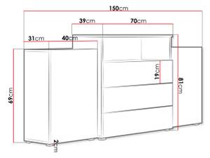 Kommode Urban III mit LED Beleuchtung Hellbraun