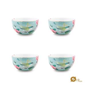 Schalen Blushing Birds I (4er Set) Blau