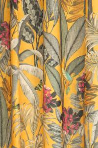 Vorhang gelb floral blickdicht Gelb - Textil - 140 x 245 x 1 cm