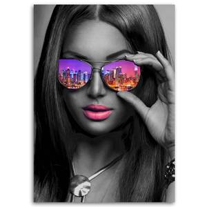 Leinwandbild New York Frau mit Brille 80 x 120 cm