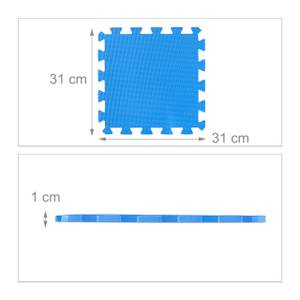 48 x Fitness Bodenmatte Blau - Kunststoff - 31 x 1 x 31 cm