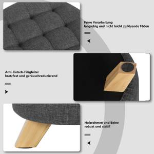 Sitzhocker Nidia Grau - Holzwerkstoff - Textil - 44 x 41 x 44 cm